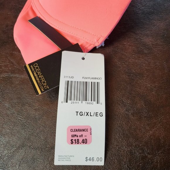 NWT Ninety Six Degrees push up bikini top in flamingo coral pink size XL - Picture 2 of 16